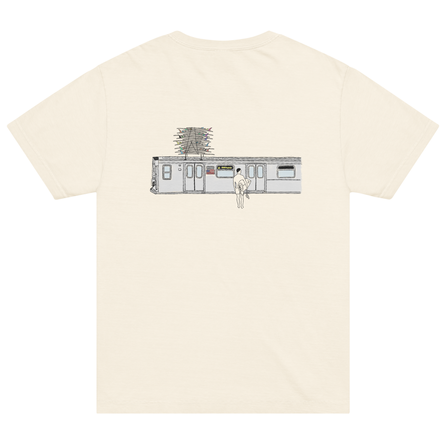 A Train Garment-Dyed Tee - Vintage White