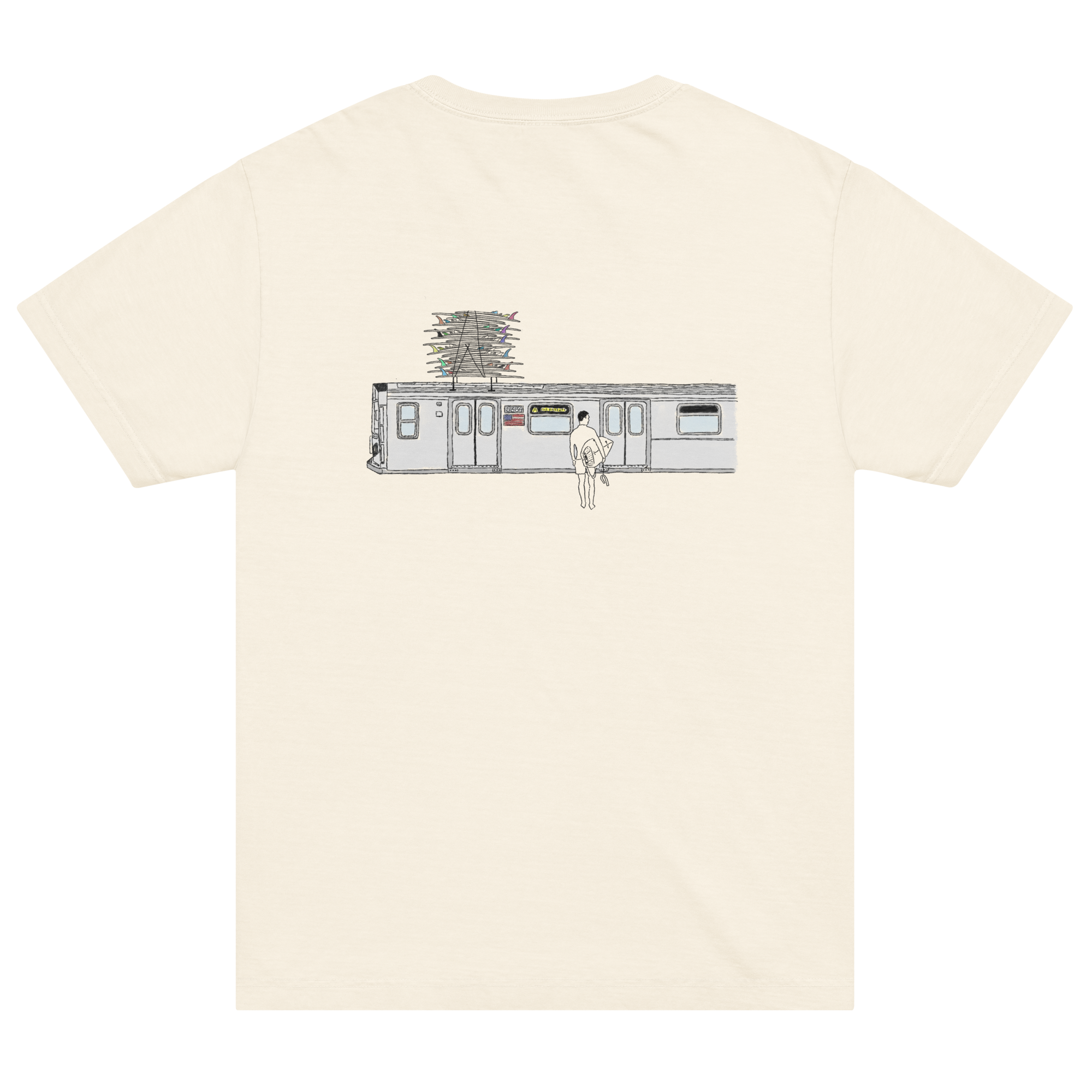 A Train Garment-Dyed Tee - Vintage White