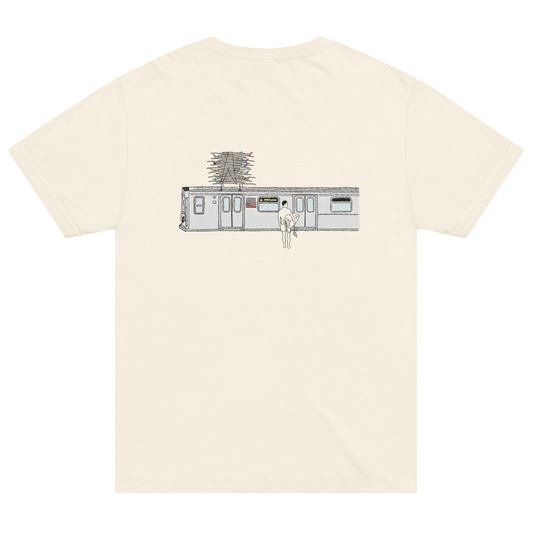 A Train Garment-Dyed Tee - Vintage White