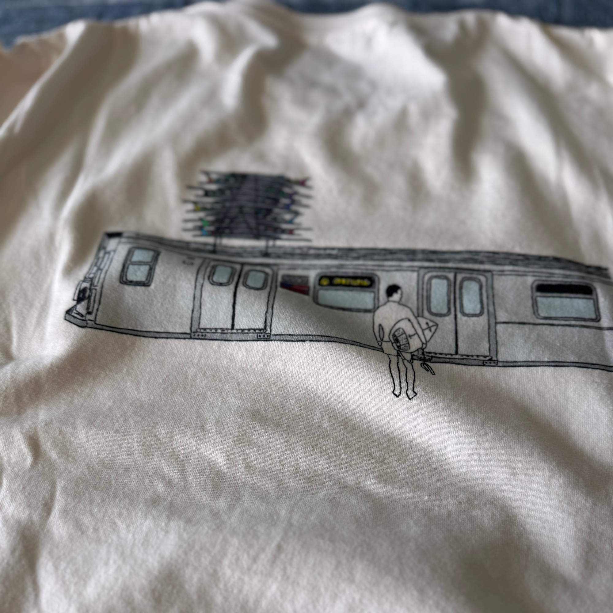 A Train Garment-Dyed Tee - Vintage White
